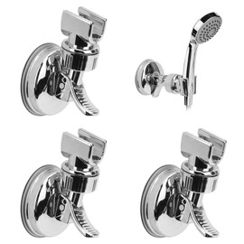 LZLINGMEI 3PCS Adjustable Shower Head Holder Wall Mount, No Drill Replacement Shower Holder Bracket with Vacuum Suction Cup, Universal Shower Bracket for Bathroom