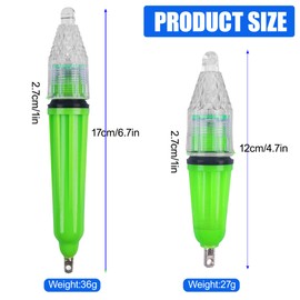 LED Underwater Fishing Light,6 Packs Waterproof Flashing Attractive Fish Lights Bait Lure Lamp 4.5inch and 6.7 inch (Green, Mix Size - 6pcs)