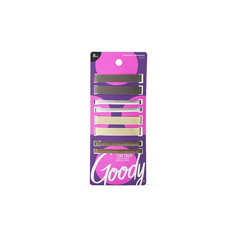 Goody Classics Barrettes de metal para el cabello, Metal, Paquete