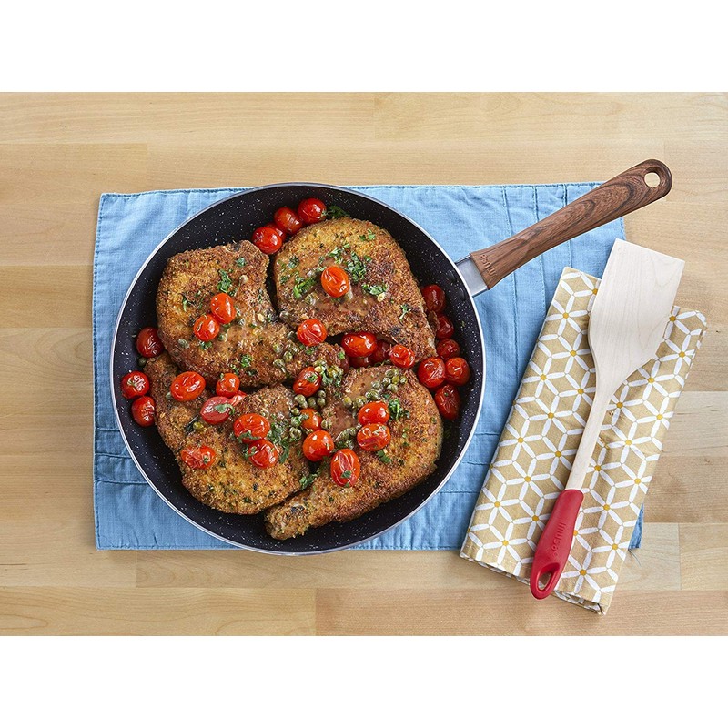 IMUSA USA Woodlook 12" Black Stone Fry Pan Handle and