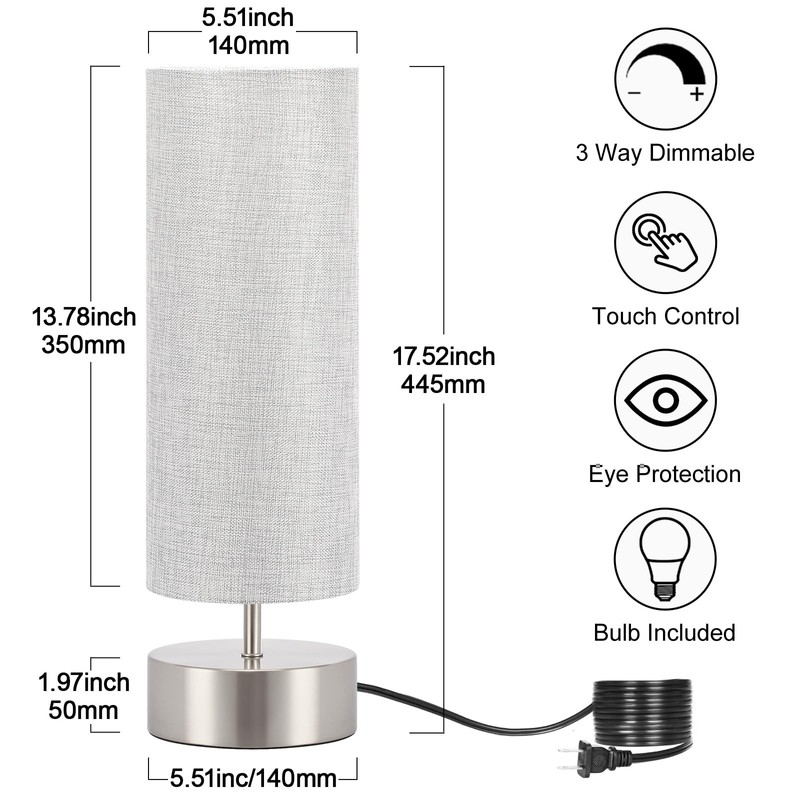 Bedside Touch Lamp, 3 Way Touch Control Table Lamp with