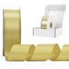 HUIHUANG 1.5 inch Wide Satin Ribbon 50 Yards Gold Double