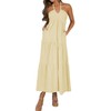 AmySister Women's Casual Summer Halter Tiered Maternity Maxi Dress with