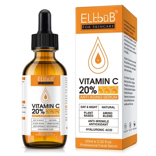 Premium 20% Vitamin C Serum For Face with Hyaluronic Acid,