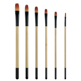 Artist Paint Brushes, Gouache Poster Colour Acrylic Watercolour, Hog Round Bristles, Set of 6