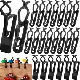 Queekay 120 All in One Christmas Light Clips Universal Gutter and Shingle Clip for C7, C9 and Mini Lights Outdoor Light Clips for String Lights Roof and Gutter Holiday Plastic Gutter Clips (Black)