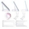 Esforzarse 14 Pieces Plate Stands PVC Adjustable Plate Holder Display