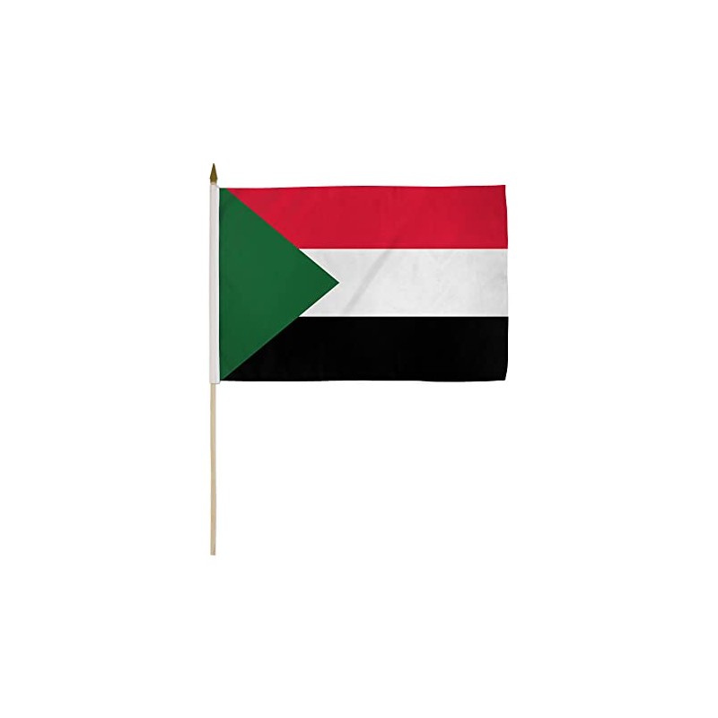 Sudan 12x18in Stick Flag - 1 dozen pack