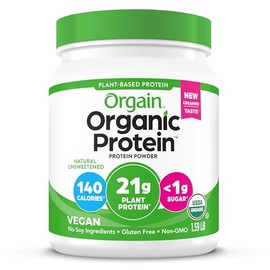 Orgain Organic Plant Based Protein Powder, Natural Unsweetened - Vegan, Low Net Carbs, Non Dairy, Gluten Free, Lactose Free, No Sugar Added, Soy Free 