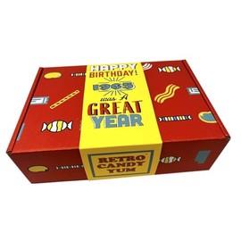 RETRO CANDY YUM ~ 1965 60th Birthday Nostalgic Candy Gift Basket Box Assortment from Childhood for 60 Year Old Woman or Man Born 1965 Jr