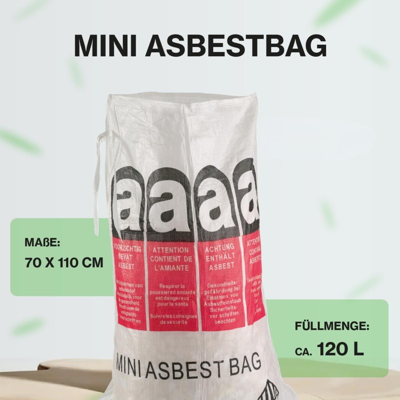 Safetytex Mini Asbestos Bag, Polypropylene Fabric Bag, Asbestos, 70 x