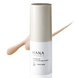 HANA ORGANIC WEAR-LOUGH UV Sunscreen Makeup Base Daytime Serum Light Foundation SPF 30PA++ 30ml (Yellow Beige) Face Non-Chemical Moisturizing CC Cream