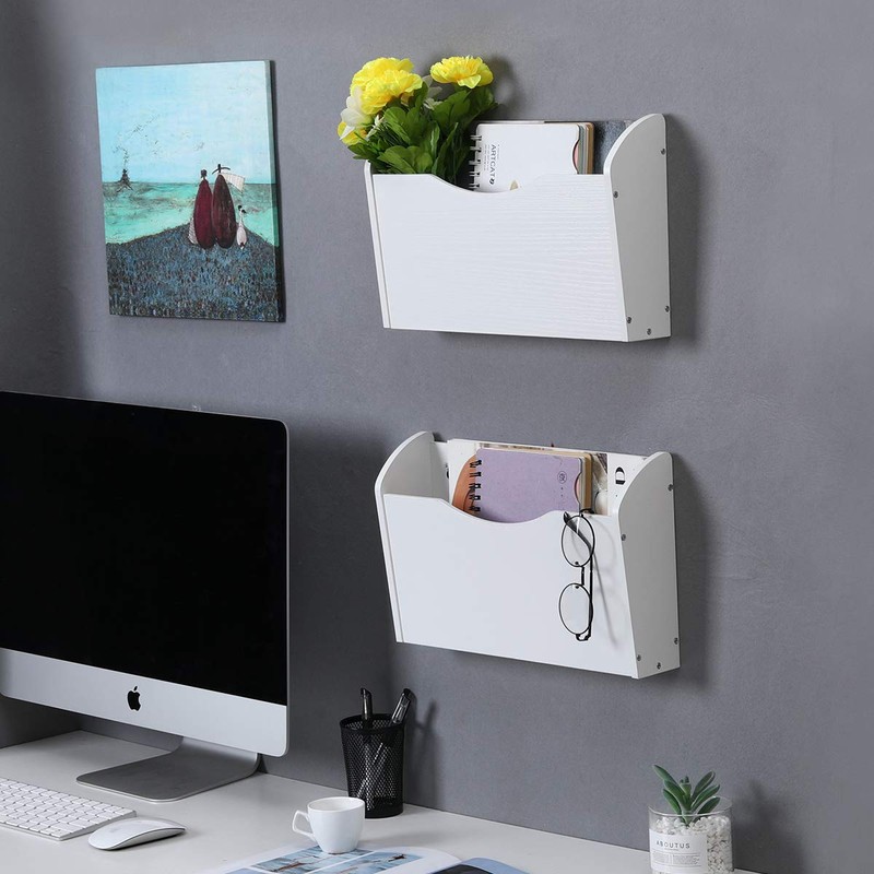 PAG Wall File Holder Wall Mounted Wood Hanging File Organizer