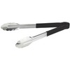 Winco 12" Stainless Steel Serving Tongs with Plastic Handle, Black