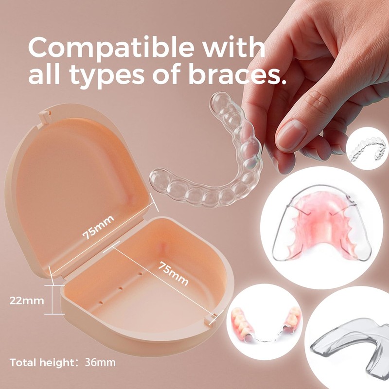 Retainer Case, Compatible with Invisalign, Aligner Case with Vent Holes,
