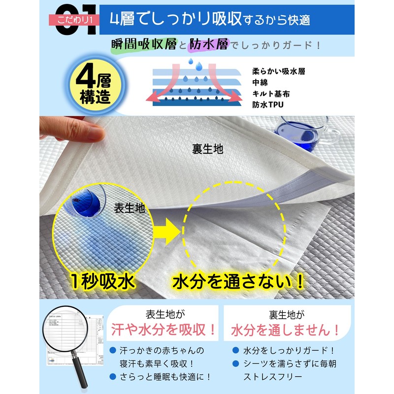 Waterproof Sheet Single Nursing Waterproof Bed Pad [Super Absorbent, Waterproof
