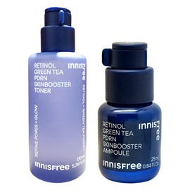 Innisfree Retinol Green Tea PDRN Skin Booster Toner + Retinol PDRN Ampoule 25ml / 이니스프리 레티놀 그린티 PDRN 스킨부스터 토너+레티놀 PDRN 앰플 25ml