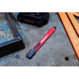 STKR Concepts Mechanical Carpenter Pencil W / 3 Pcs of Replacement Lead, Red (77