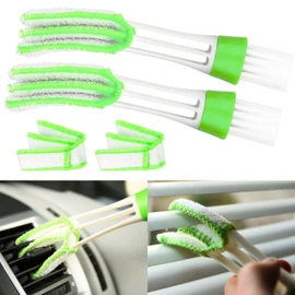 Air Vent Cleaning Brush, Pack of 2, Compact Size 16 x 4 cm, Cleaning Brush for Car, Blind, Pleated Blind, Curtain, Radiator, Window Frame, Household Brush Against Dust