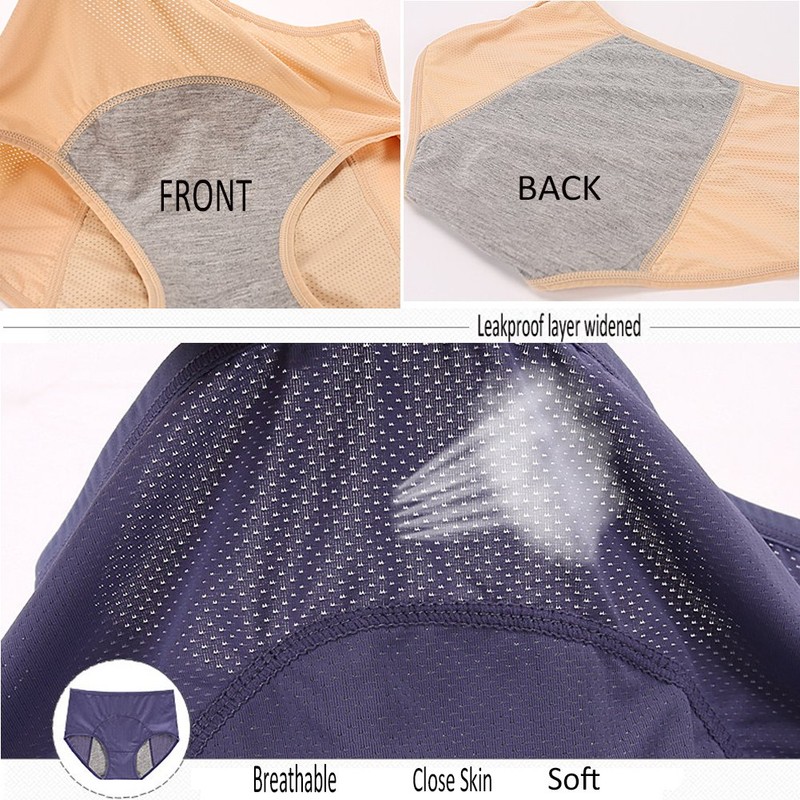Las malla hoyos transpirable leakproof período Calzones Mulit Pack Tamaño