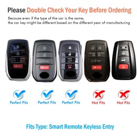 Autophone for Key Fob Cover with Leather Keychain Soft TPU Protection Key Case for 2025 Camry 2019-2024 Venza, RAV4 Prime, Land Cruiser, Fortuner, Grand Highlander, Corolla, 4 5-Button(White)