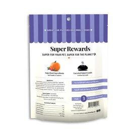 Three Dog Bakery Soft and Chewy Super Rewards with Superfoods Dog Treats, Low Calorie Dog Training Treats for Dogs, Pumpkin & Cranberry Crumble Flavor, 5 Ounce Resealable Bag