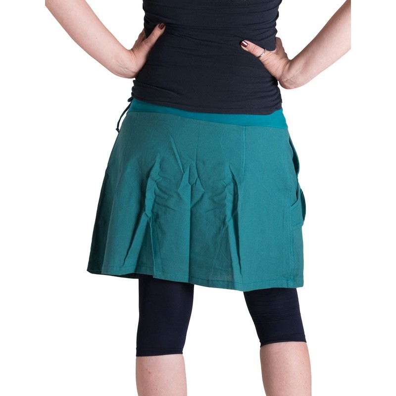 Vishes - Alternative Clothing - Embroidered Cotton Skirt with Flowers,