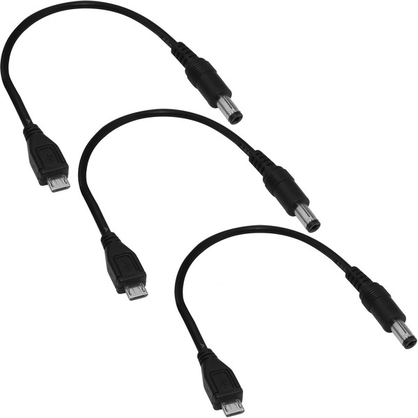 LUORNG 3PCS DC Power Conversion Plug Male to Male USB