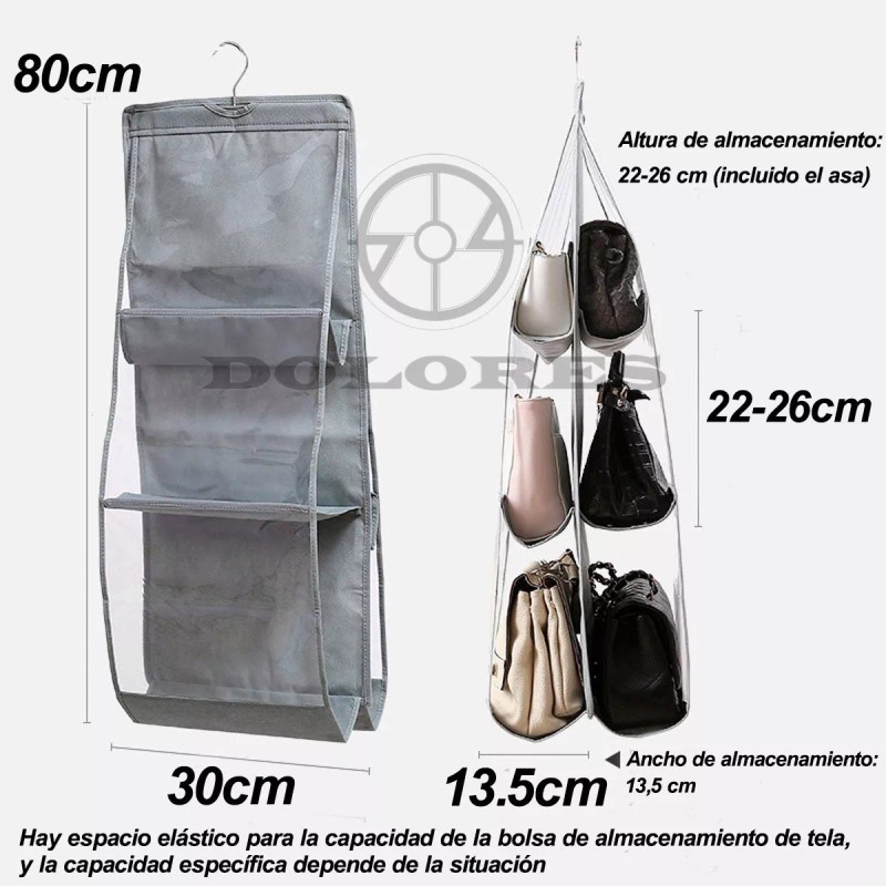 Dolores Organizador Colgante Bolsas Mano Con 6 Compartimentos 2pcs
