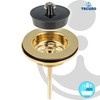 tecuro Universal Drain Valve Gold-Plated 1 1/4 Inch for Washbasins