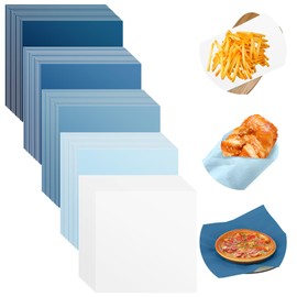 Havawish 400 Sheets Wax Paper 12x12 Inch Dry Waxed Deli Paper for Wrapping Greaseproof Sandwich Wrap Food Basket Parchment Papers for Picnic Bakery Kitchen Party Supplies(Blue Series,Classic)