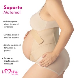 New Form iMom Soporte Maternal Fajas para Embarazadas Faja Maternidad Tela Elástica Fajas De Maternidad Alivia El Dolor De Espalda Faja para Embarazo Color Nude Y Blanco