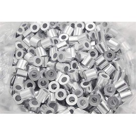 4mm Wire Sleeves S Wall Thin Aluminum Sleeve 4mm Sleeve Single, 0.16 inch (4 mm) Sleeve Wire Caulking Sleeves (Pack of 100)