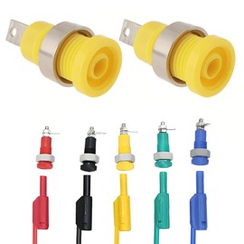 ECSiNG 10pcs 4mm Banana Plug 30V-60V 32A Panel Banana Test Socket Suitable for 12mm Hole Size Connection of Speakers Audio Power Amplifiers Audio Equipment 32x12mm Mixed Color