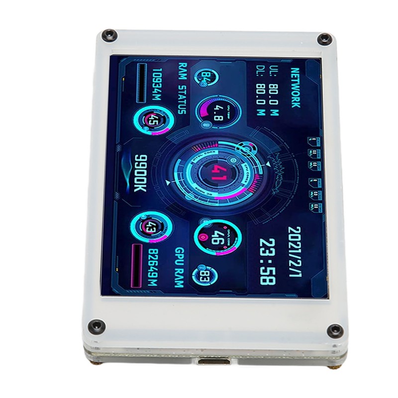 Computer Temp Monitor 3.5 Inch IPS Dimmable Theme Editor Auto