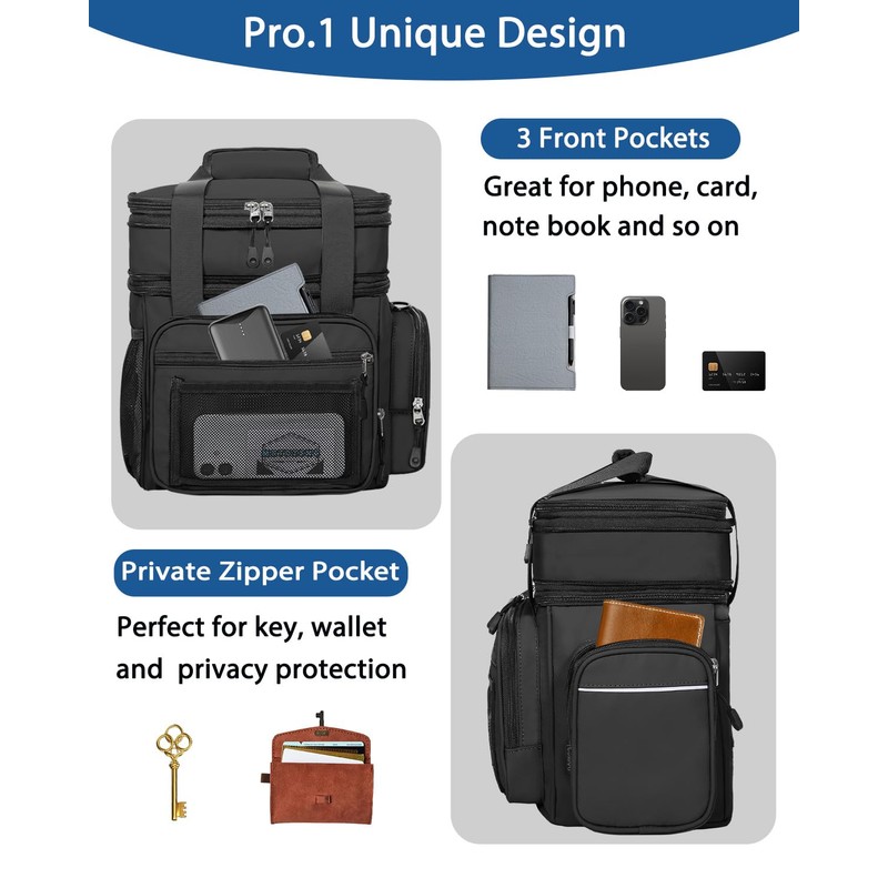Expandable Lunch Box Cooler Bag - Insulated Heavy Duty Lunch