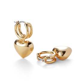JENNY BIRD Puffy Heart Huggie Earrings | High Polish Gold, Hinged Post | Sleek, Chunky Designer Jewelry for Women