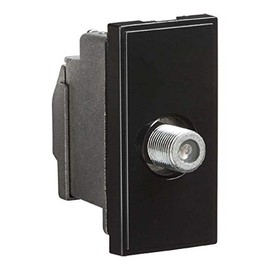 Knightsbridge NETSATSBK Screened SAT TV Outlet Module, Black, 25 mm x 50 mm