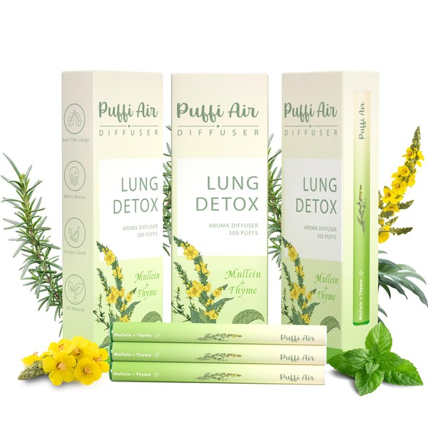 PUFFIAIR Herbal Diffuser Infused with Mullein, Thyme, and Mint for