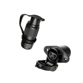 BEIJISTAR 3-Pin Plug and Socket, 3-Pin Plug Socket 12 V Tractor, According to DIN 9680, Flat Connector for 12 V Systems, 3-Pin Plug for Trailer Agricultural Machinery (2-Hole Mounting Point)