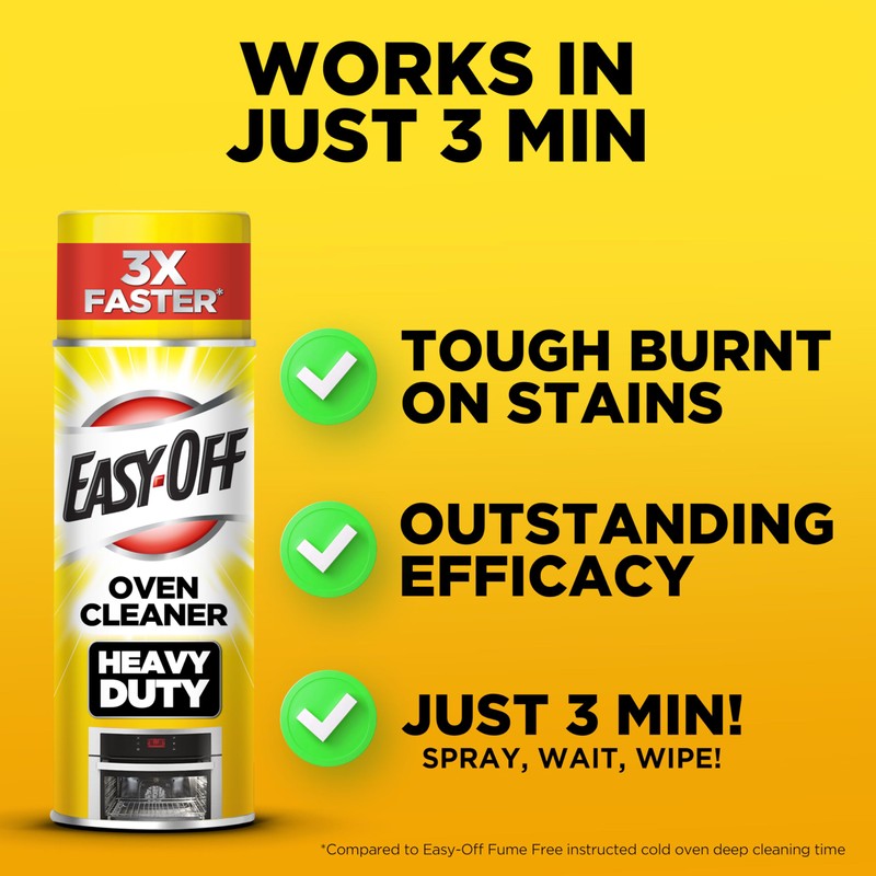 Easy-Off Heavy Duty Oven Cleaner Foam, Removes Grease & Burned-On