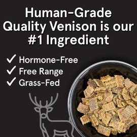 TRMC Real Meat Air Dried Dog Food w/Real Venison - 8lbs of USA-Crafted Grain-Free Real Meat Dog Food Sourced from Free-Range, Grass-Fed Venison - All Natural, High Protein