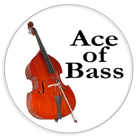 Ace of Bass - Circle Sticker Decal 3 Inch - Upright Double Bass Musician