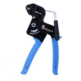 ZOOSUNX Metal Zip Ties Tool, Stainless Steel Cable Tie Gun, Use for Cutting and Fastening up to 12mm Width Heavy Duty Metal Zip Tie. Used to Repair Fences, Pipes, Chain Links, Head Wrap. (Blue)