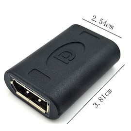 VMOJO DisplayPort Adapter Coupling Connector Black | DisplayPort Double Coupling | DP Adapter | Gender Changer (DisplayPort Female to DisplayPort Female)