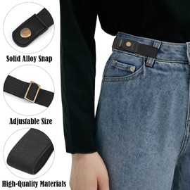 2PC No Buckle Stretch Belt Elastic Waist Belt Women No Buckle Elastic Belt Stretch Web Belt Elastic Belt Invisible Belt Buckle Elastic Invisible Belt Women Buckle Free Belt Buckleless Belt for Women