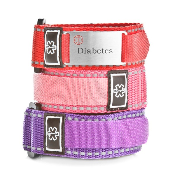 StickyJ Adjustable Diabetes Sport Bracelet Pack for Women