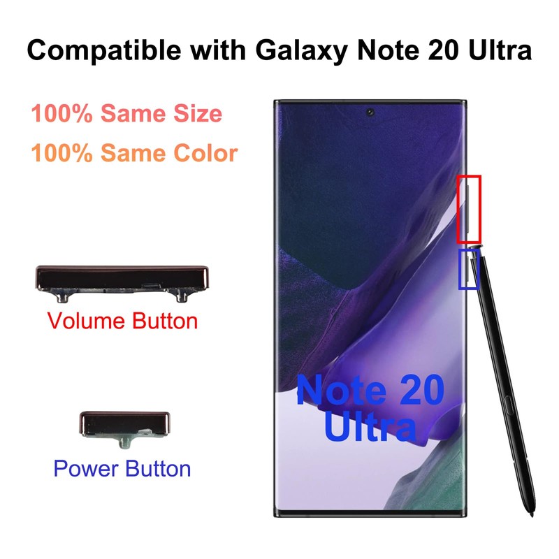 2 Pack for Galaxy Note 20 Ultra Power Volume Button
