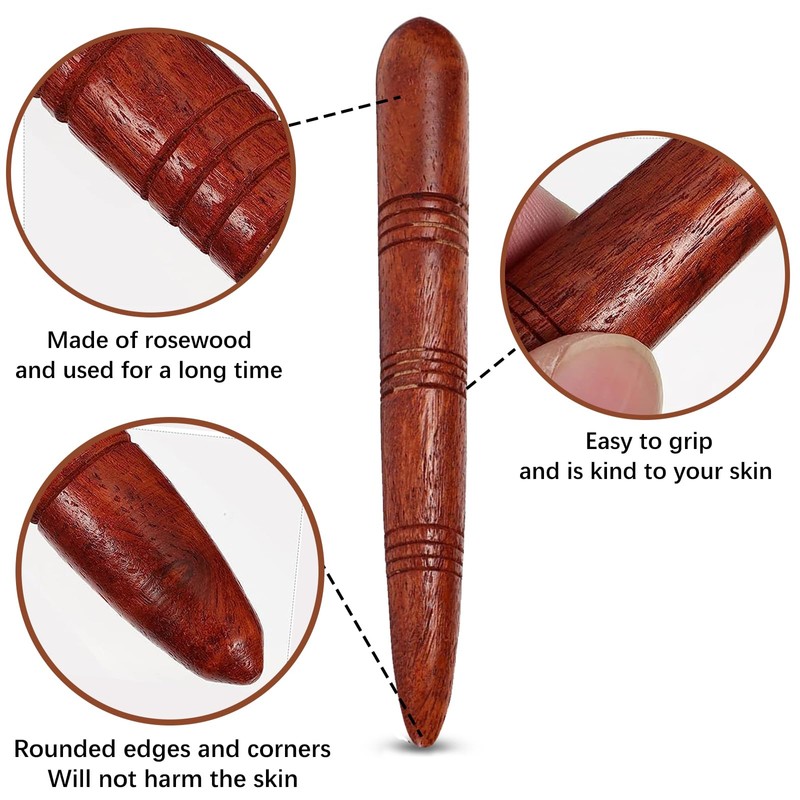 Cisixin Pack of 2 Wooden Massage Sticks, Trigger Point Massager