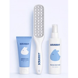 Scrabbit Foot Calluses Eraser Callus Softener + Stainless Steel Foot File + Foot Cream Set Smooth & Silky Foot Trio Calluses / 스크래빗 발각질지우개 각질연화제 + 스텐 풋 파일 + 풋 크림 세트 스무스 앤 실키 풋 트리오 발각질